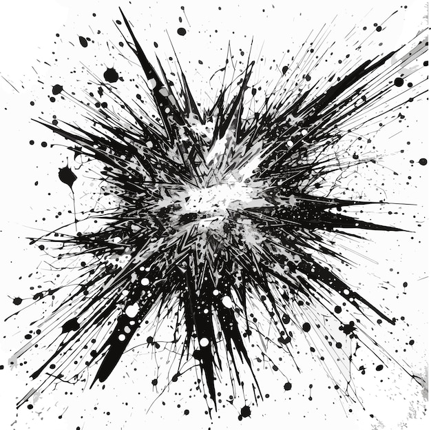 Vector black ink drawing of a splash