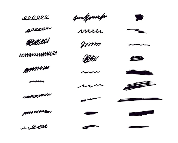 Vector black ink grunge brush strokes creative art concept vector