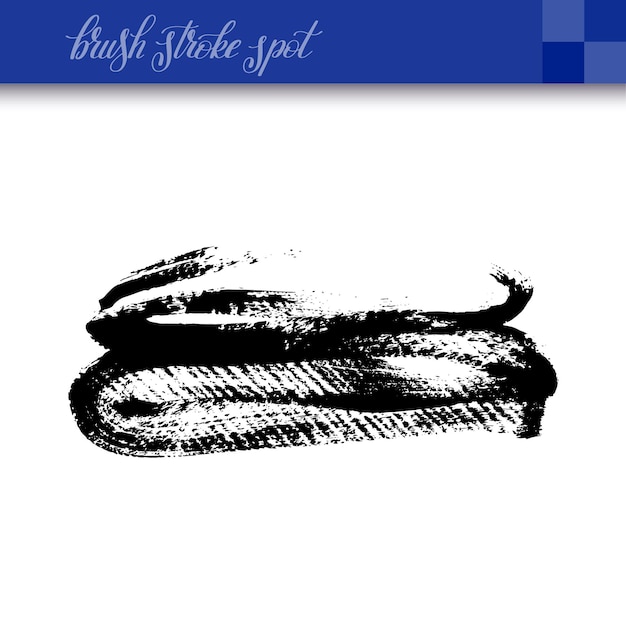 Black ink hand drawing brush strokes spot element isolated on white background for your design