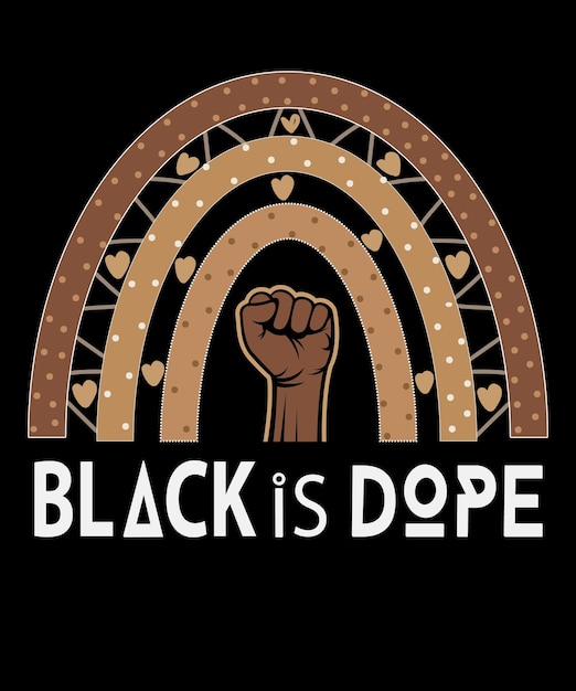 Black Is Dope Boho Melanin Rainbow Black History Month Tshirt