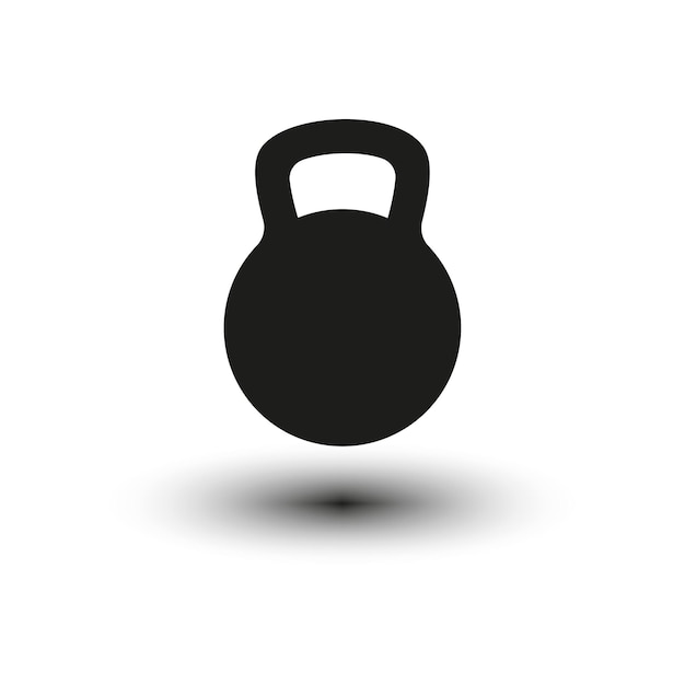 Icona nera del kettlebell. simbolo dello sport. illustrazione vettoriale.