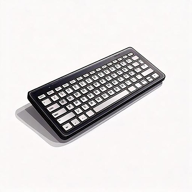 Vector a black keyboard with the letters f and the numbers 4 on it