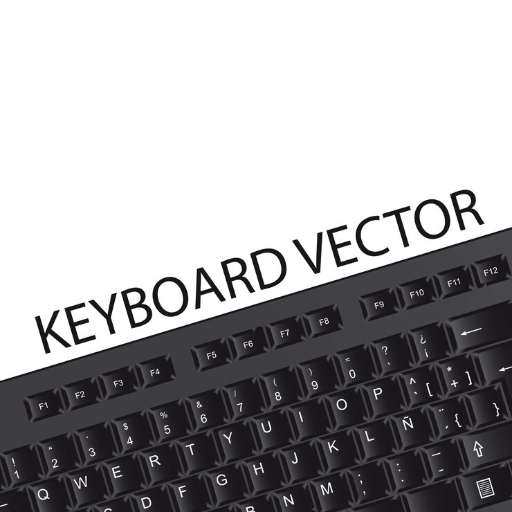 Vector black keyboard with space for copy 