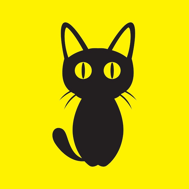 Black kitten cat pets cute stand minimal modern mascot simple logo icon vector illustration