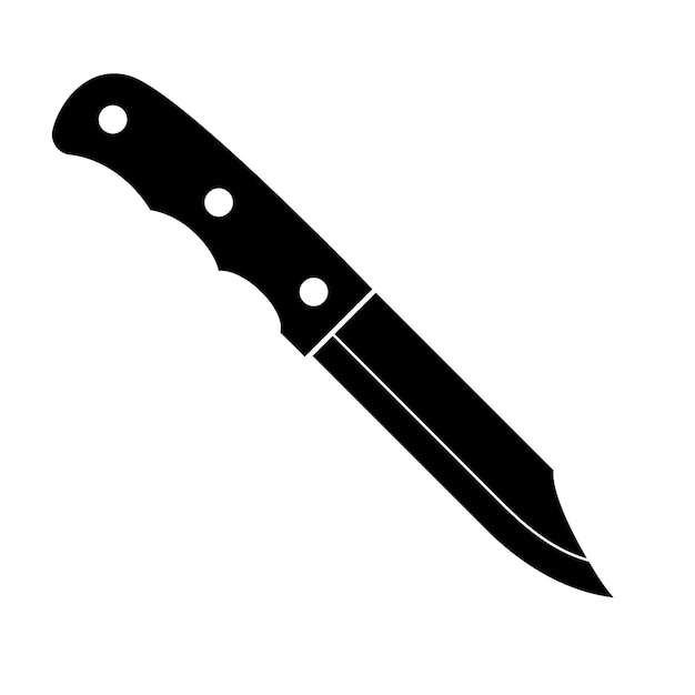 Black knife icon isolated on white background