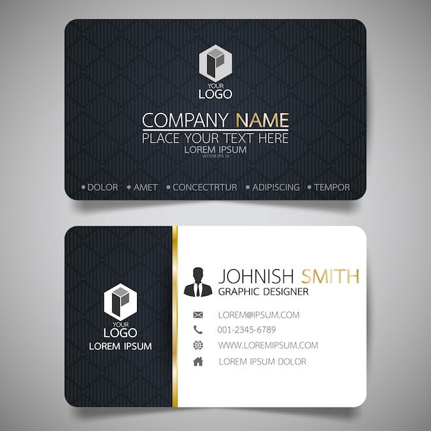 black layout business card template.