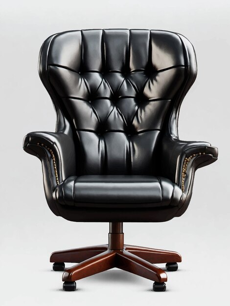 Vector black leather armchair isolated on transparent or white background png illustration