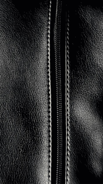 Vector black leather texture with zipper