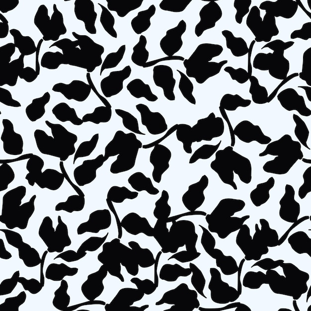 black leaves on a white background with black spots