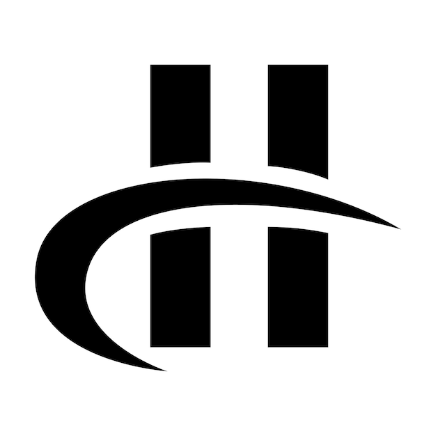 Икона черной буквы H с вертикальными прямоугольниками и Swoosh