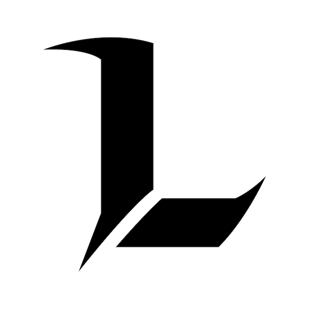 Вектор Икона черной буквы l с острыми шипами