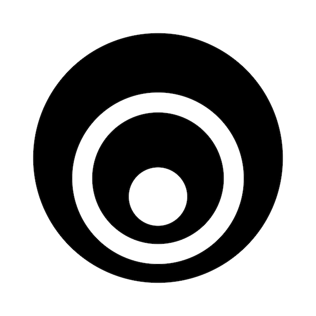 Black Letter O Icon with Nested Circles