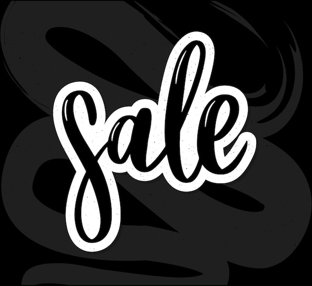 Vector black letters: sale, hand sketched sale lettering typography