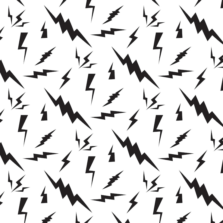 Vector black lightning bolt vector set various types and designs