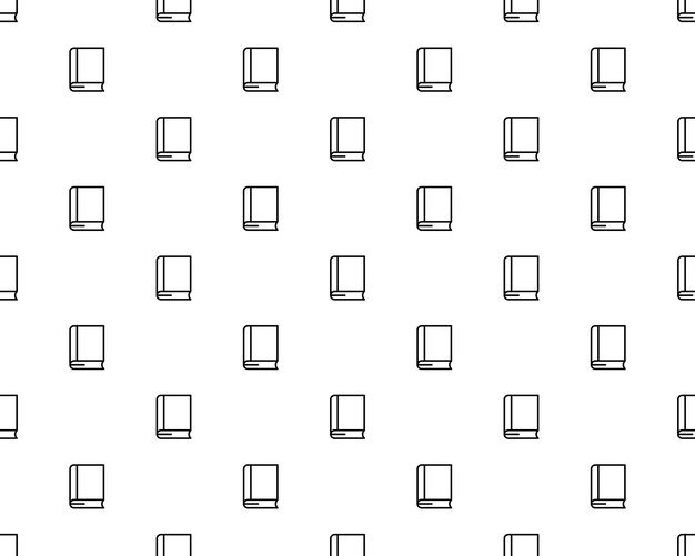 Black line book icon isolated seamless pattern on white background Vector Illustration