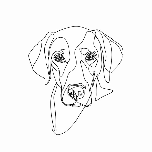 Black line drawing of dog face