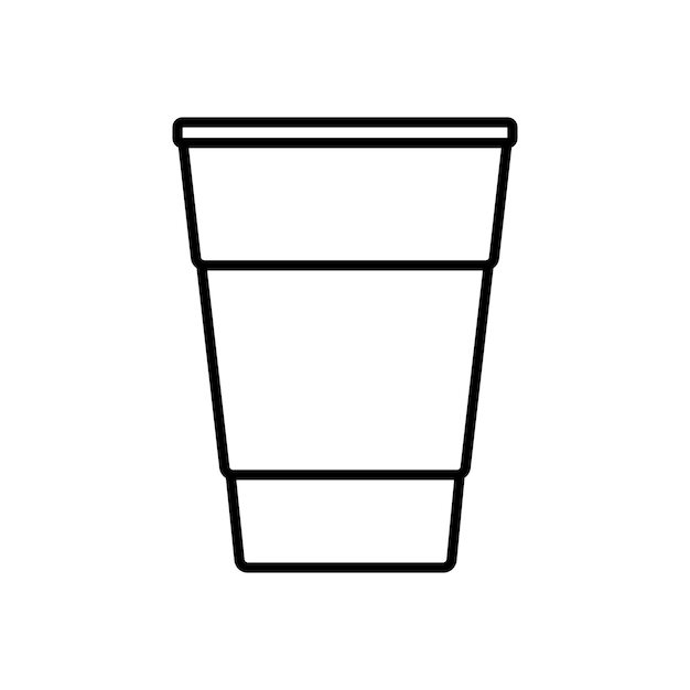 A black line drawing of a glass of water