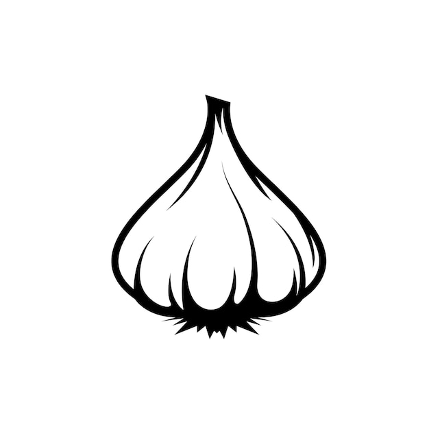 Black line garlic icon vector concept element design