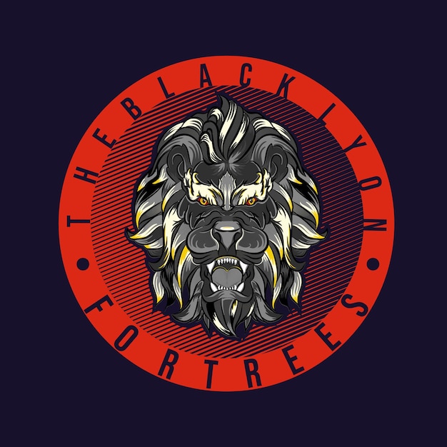 Black Lion design for stickers or patchs
