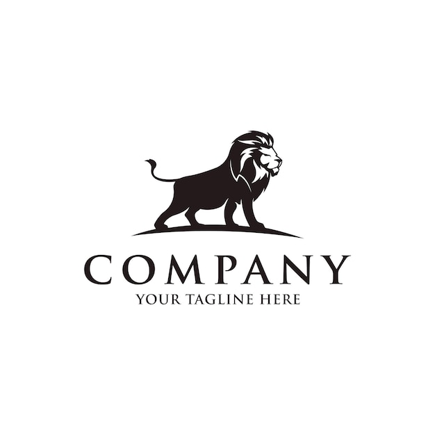 Black lion logo vector