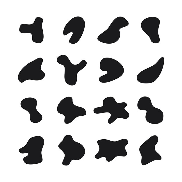 Black liquid blob shapes