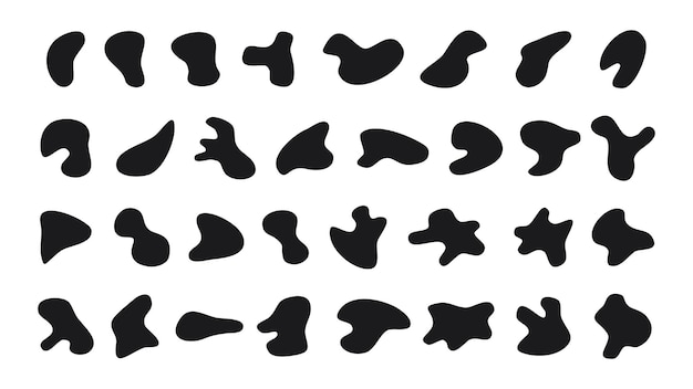 Black liquid blob shapes