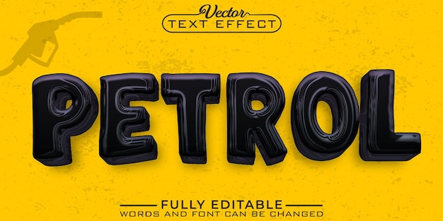 Black Liquid Petrol Vector Editable Text Effect Template