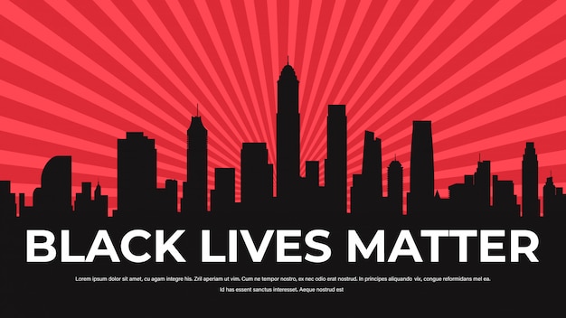 Black lives matter banner awareness campaign against racial discrimination of dark skin color