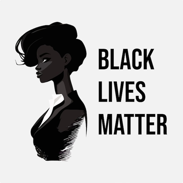 Black lives matter banner template. Poster with black woman.