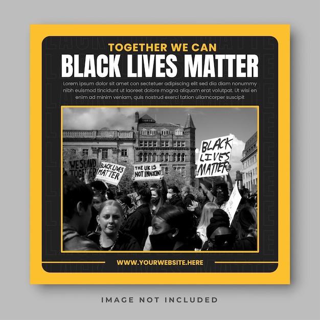 Vettore black lives matter modello di social media dimostrativo