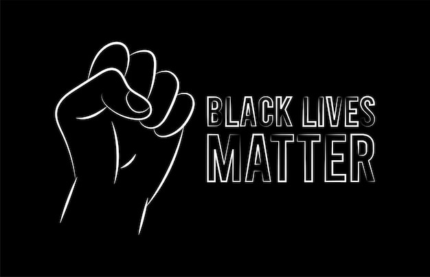 Vector black lives matter illustration with strong fist