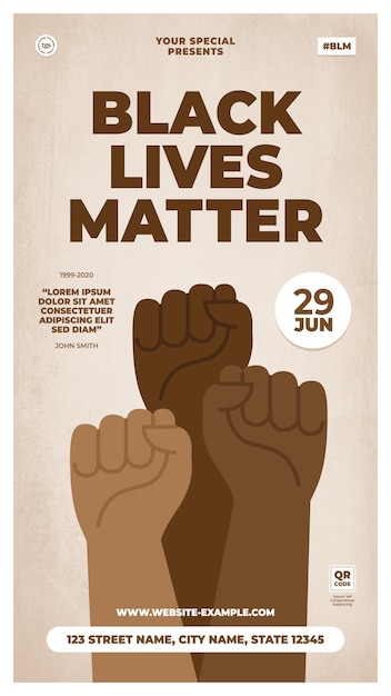 Vector black lives matter instagram story