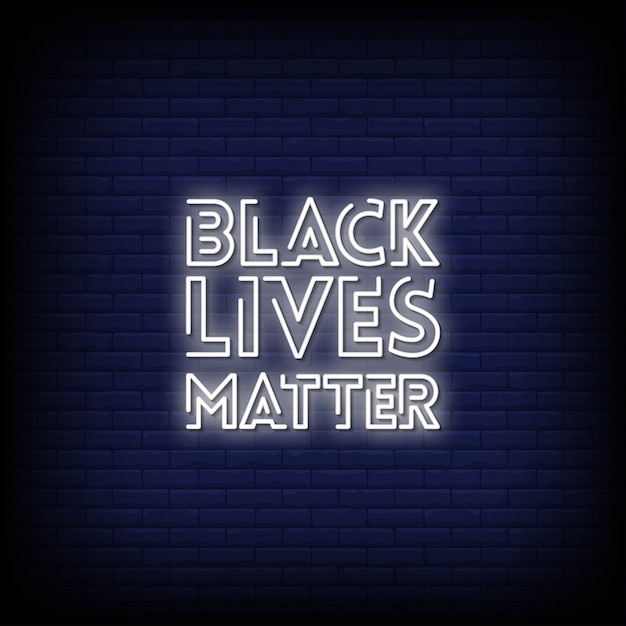 Текст неоновых вывесок black lives matter