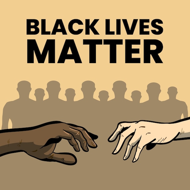 Vector black lives matter poster illustration vector