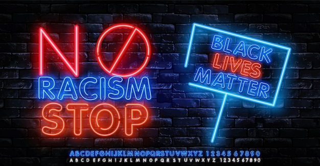 Black lives matter poster per fermare il razzismo, per sostenere la manifestazione di protesta della società contro la illegalità della polizia