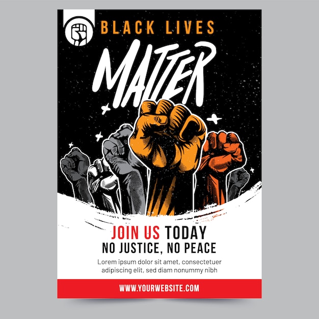 Black lives matter raised fist poster design