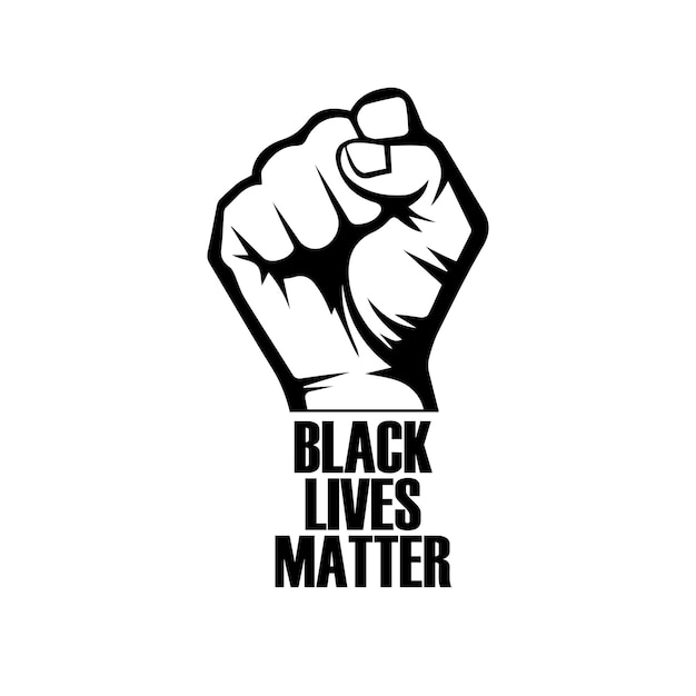 Black lives matter slogan. Social movement and fight, protest for people rights. No racism,