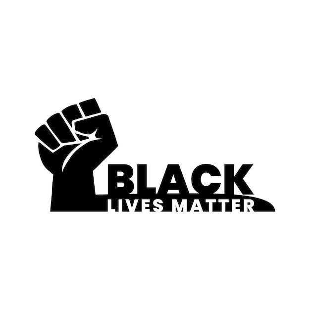 Black lives matter with fist logo