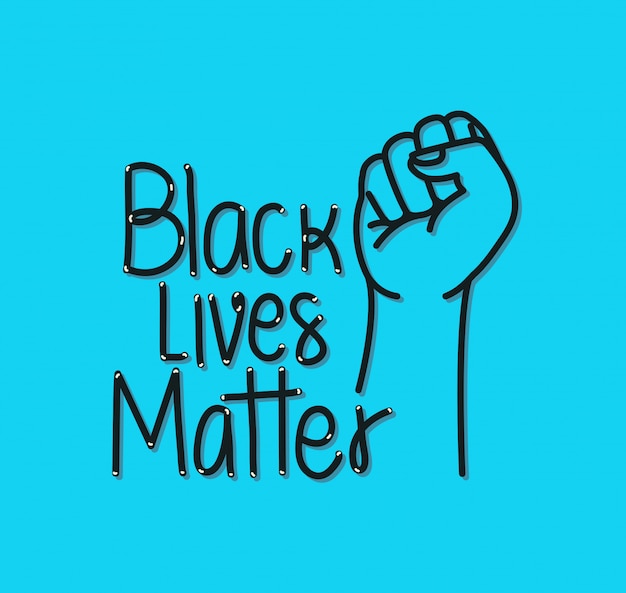 Black lives matter with fist  