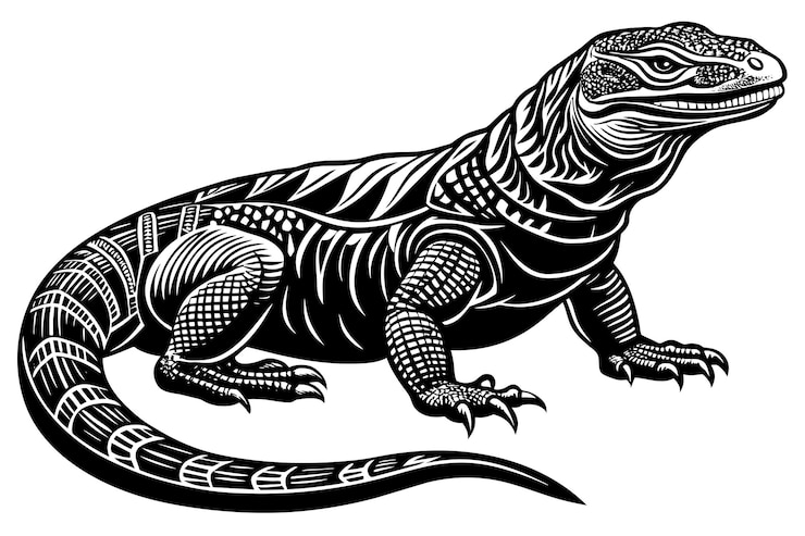Vector a black lizard with a black tail that says lizard