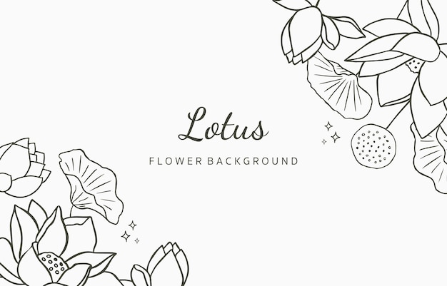 Black lotus background Line art design for postcard invitation packaging