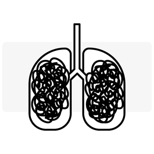 Black lungs icon. Cancer disease symbol. Vector illustration. EPS 10.