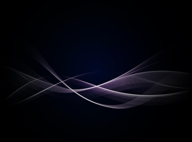 Black luxury background with abstract glowing wave elements