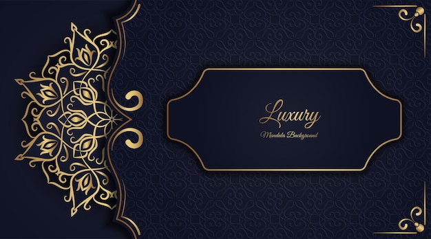 Black luxury background with mandala ornament