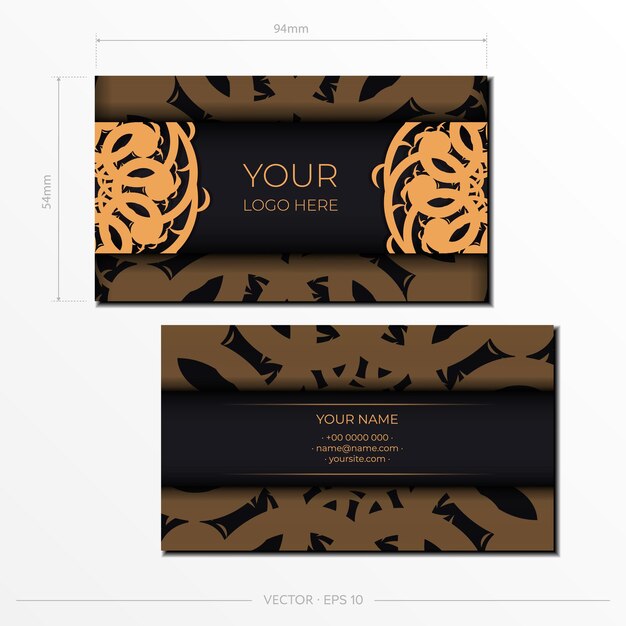 Black luxury business cards template decorative business card ornaments oriental pattern illustration