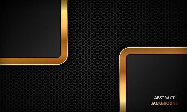 Black luxury dimension background with gold lines