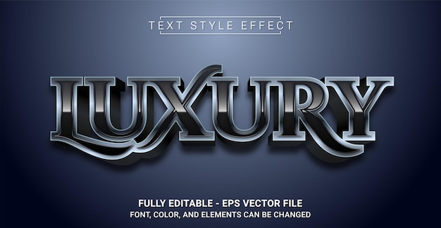 Black luxury text style effect editable graphic text template