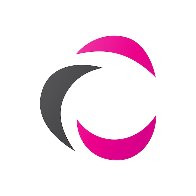 Икона черного и фиолетового полумесяца в форме буквы C