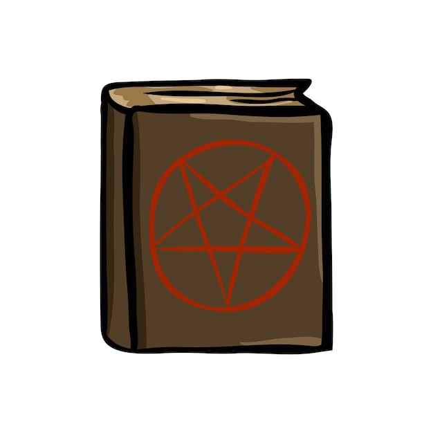 Vector black magic book doodle icon