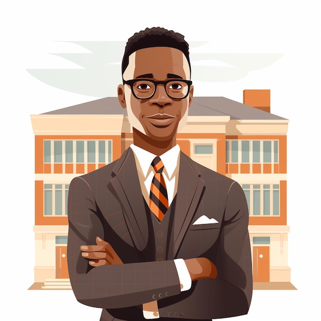 Vector black male teacher principal